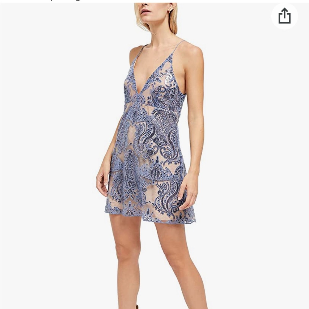 NWOT Free People Sequin Slip Dress